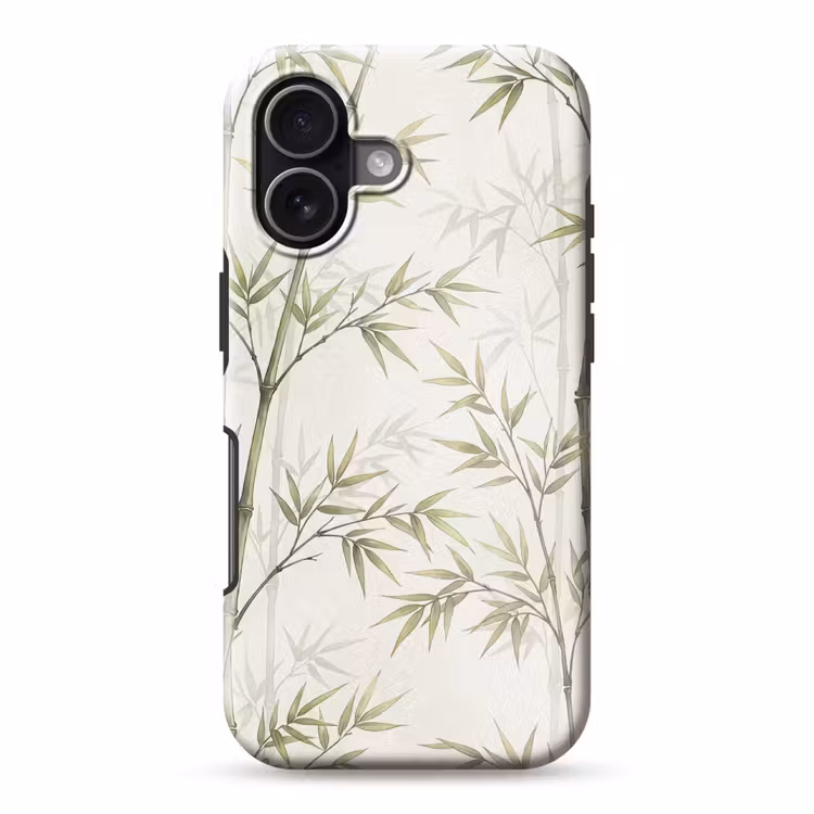 Bamboe - Bladeren - Natuur - Aquarel - Groen Toughcase MagSafe Apple iPhone 17 klein -3d