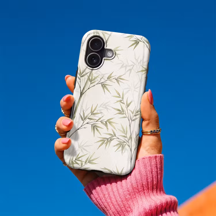 Bamboe - Bladeren - Natuur - Aquarel - Groen Toughcase MagSafe Apple iPhone 17 klein -Sfeer1V
