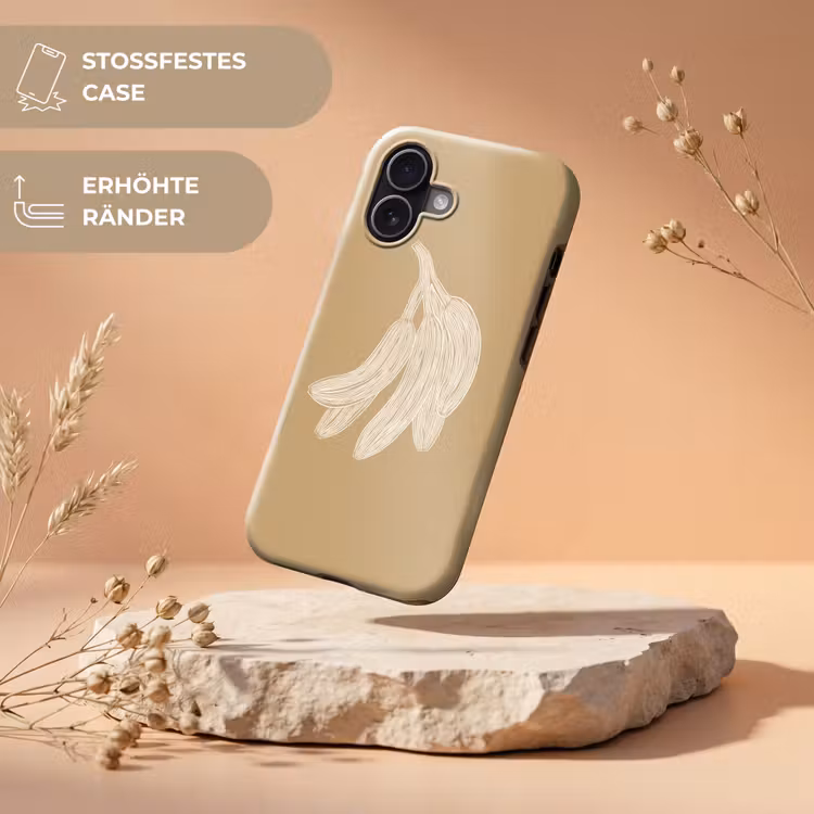 Bananen - Beige - Lijntekening - Minimalistisch Toughcase MagSafe Apple iPhone 17 klein -USP_RandenV_DE