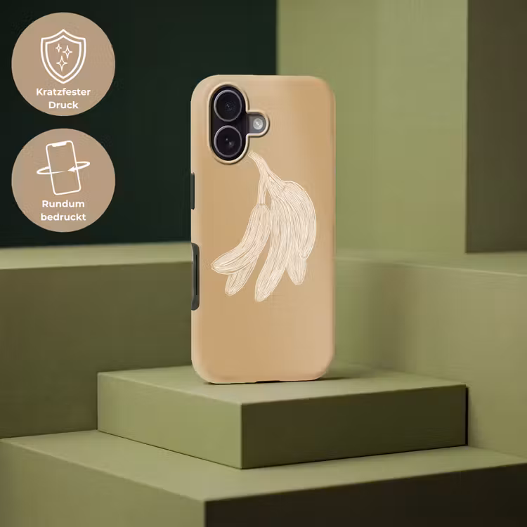 Bananen - Beige - Lijntekening - Minimalistisch Toughcase MagSafe Apple iPhone 17 klein -USP_PrintM_DE