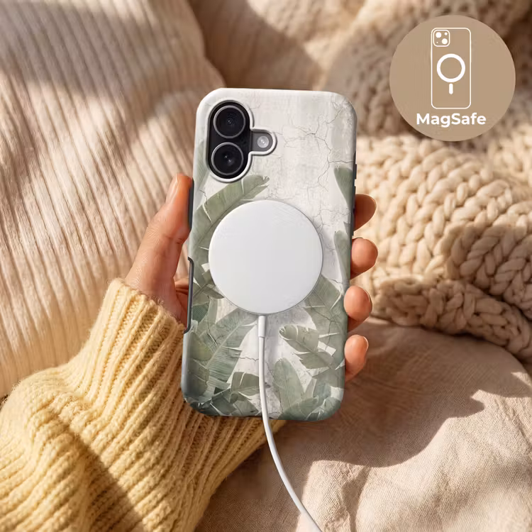 Bananenbladeren - Beton - Groen Toughcase MagSafe Apple iPhone 17 klein -USP_MagsafeV