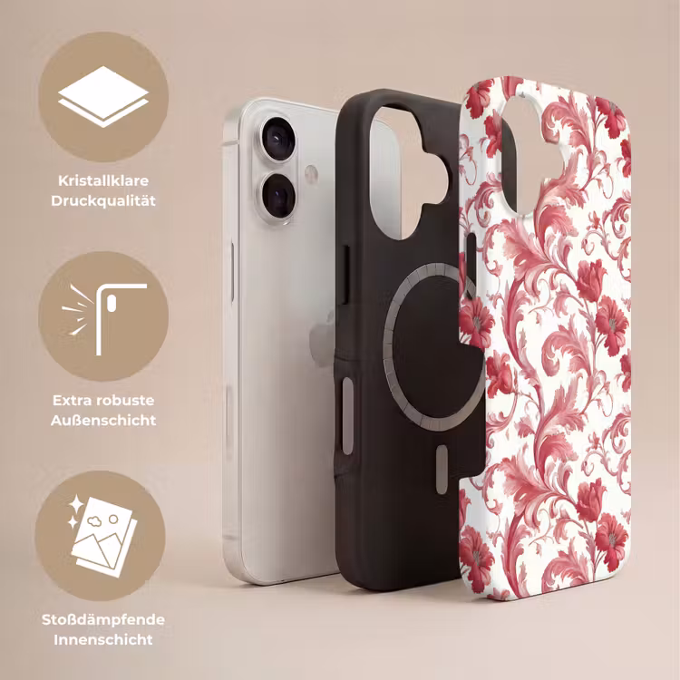 Barok - Patroon - Rood Toughcase MagSafe Apple iPhone 17 klein 1017 -USP_Lagen_DE
