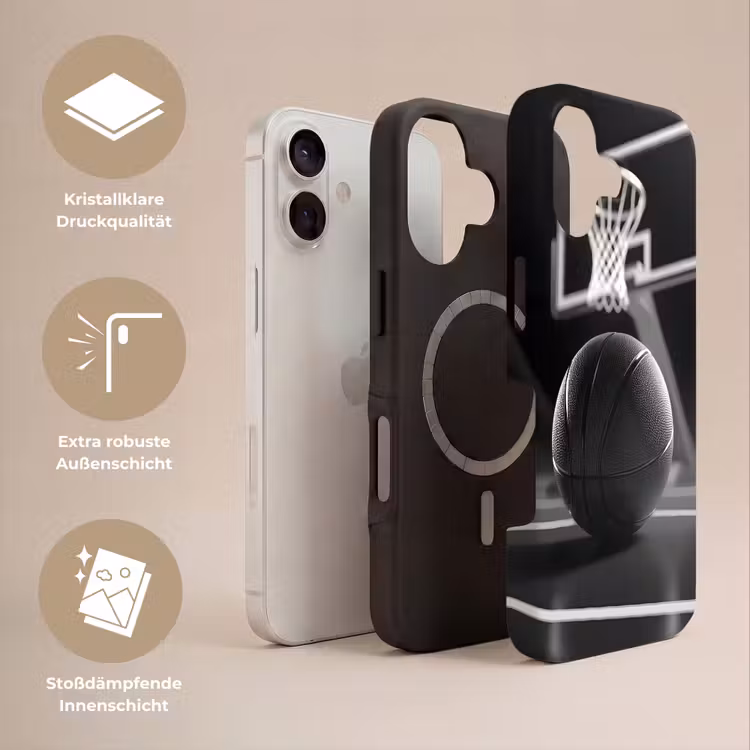 Basketbal - Basketbalveld - Lichtlijnen Toughcase MagSafe Apple iPhone 17 klein -USP_Lagen_DE