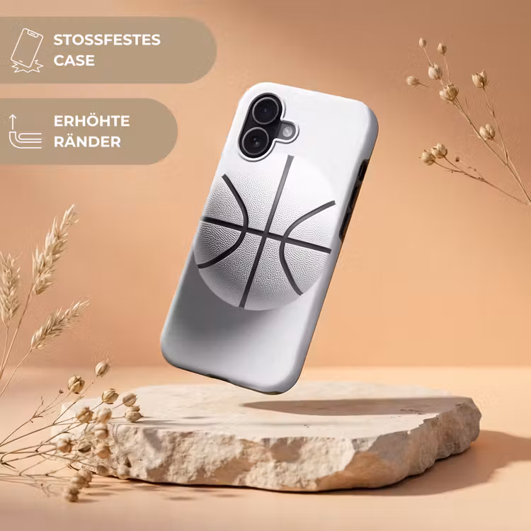 Basketbal - Wit - Schaduw - Lijnen Toughcase MagSafe Apple iPhone 17 klein -USP_RandenV_DE