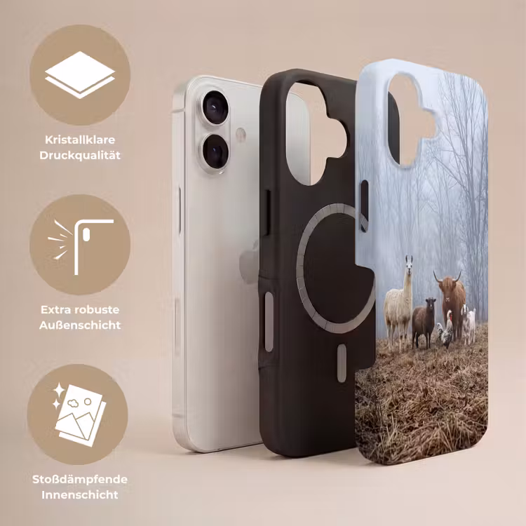 Boerderijdieren - Groep - Mist - Natuur - Rustiek Toughcase MagSafe Apple iPhone 17 klein -USP_Lagen_DE