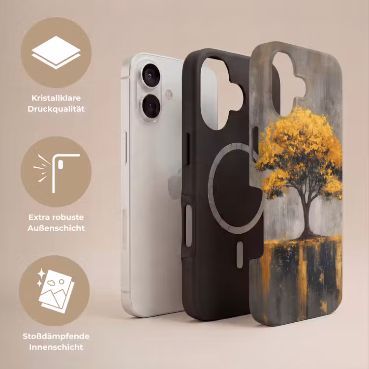 Boom - Bladeren - Goud - Abstract Toughcase MagSafe Apple iPhone 17 klein -USP_Lagen_DE