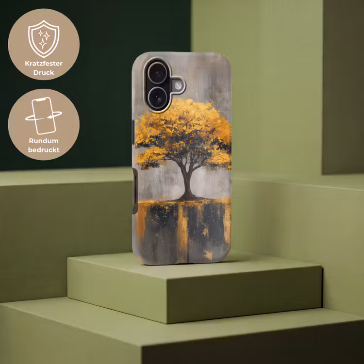 Boom - Bladeren - Goud - Abstract Toughcase MagSafe Apple iPhone 17 klein -USP_PrintM_DE