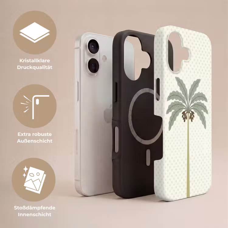 Boom - Bladeren - Groen - Decoratief - Beige Toughcase MagSafe Apple iPhone 17 klein -USP_Lagen_DE
