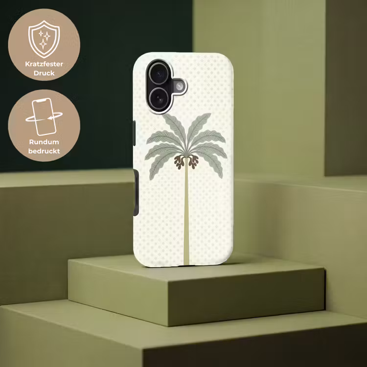 Boom - Bladeren - Groen - Decoratief - Beige Toughcase MagSafe Apple iPhone 17 klein -USP_PrintM_DE