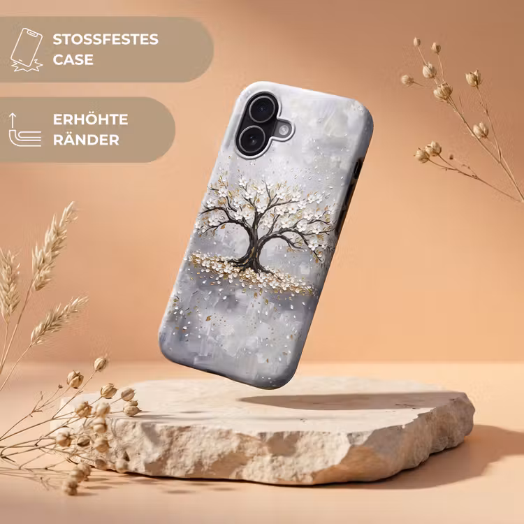 Boom - Bloemen - Natuur - Abstract - Wit Toughcase MagSafe Apple iPhone 17 klein -USP_RandenV_DE