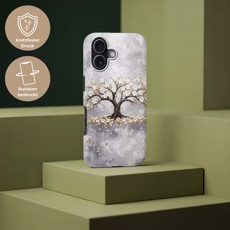 Boom - Bloemen - Natuur - Abstract - Wit Toughcase MagSafe Apple iPhone 17 klein -USP_PrintM_DE