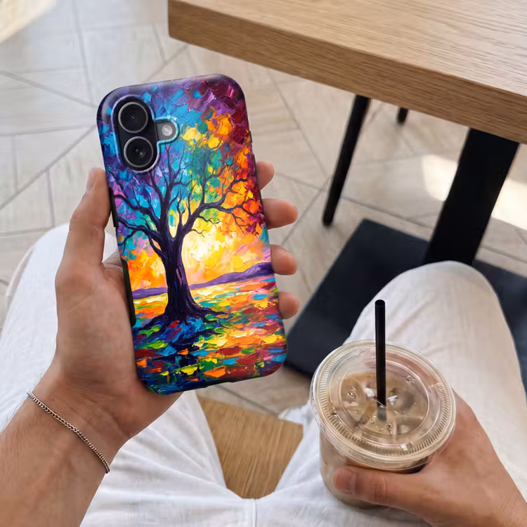 Boom - Landschap - Natuur - Abstract - Kleurrijk Toughcase MagSafe Apple iPhone 17 klein -Sfeer1M