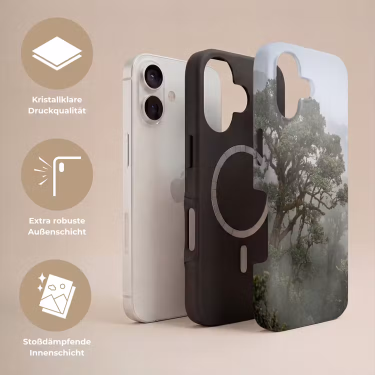 Boom - Mistig - Bos - Groen - Natuur Toughcase MagSafe Apple iPhone 17 klein -USP_Lagen_DE