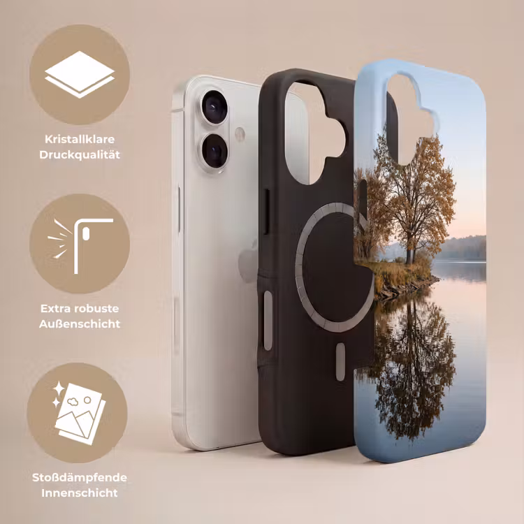 Bomen - Reflectie - Water - Zonsopgang - Serene Toughcase MagSafe Apple iPhone 17 klein -USP_Lagen_DE