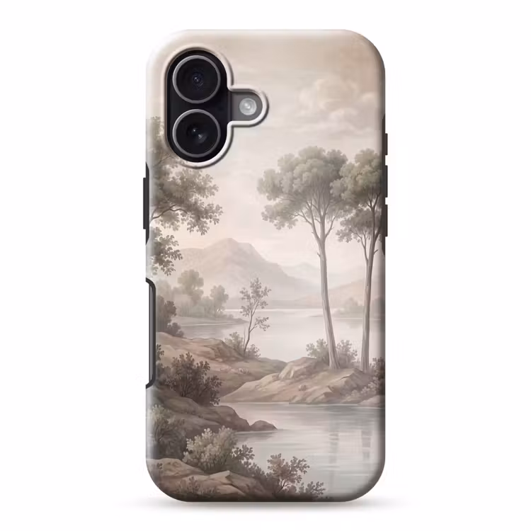 Bomen - Meer - Bergen - Illustratie Toughcase MagSafe Apple iPhone 17 klein -3d