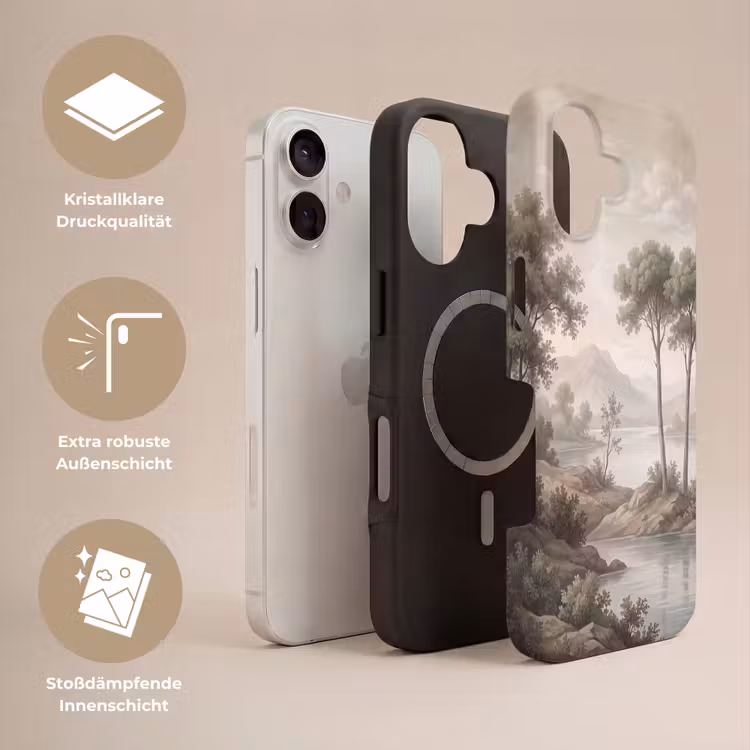 Bomen - Meer - Bergen - Illustratie Toughcase MagSafe Apple iPhone 17 klein -USP_Lagen_DE