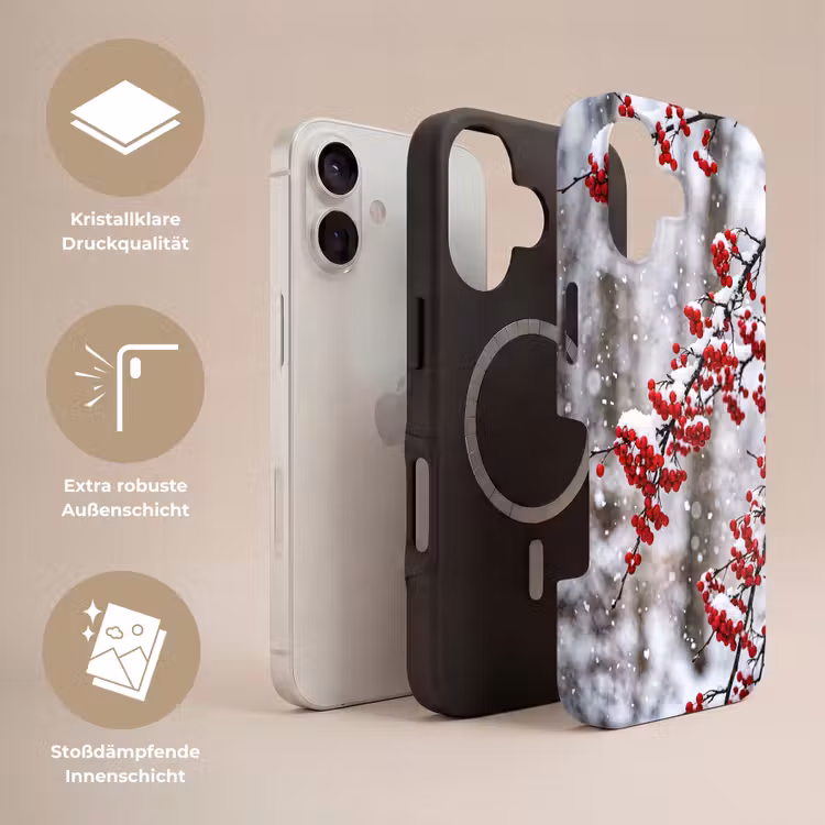 Bessen - Takken - Sneeuw - Winter - Kleurrijk Toughcase MagSafe Apple iPhone 17 klein -USP_Lagen_DE