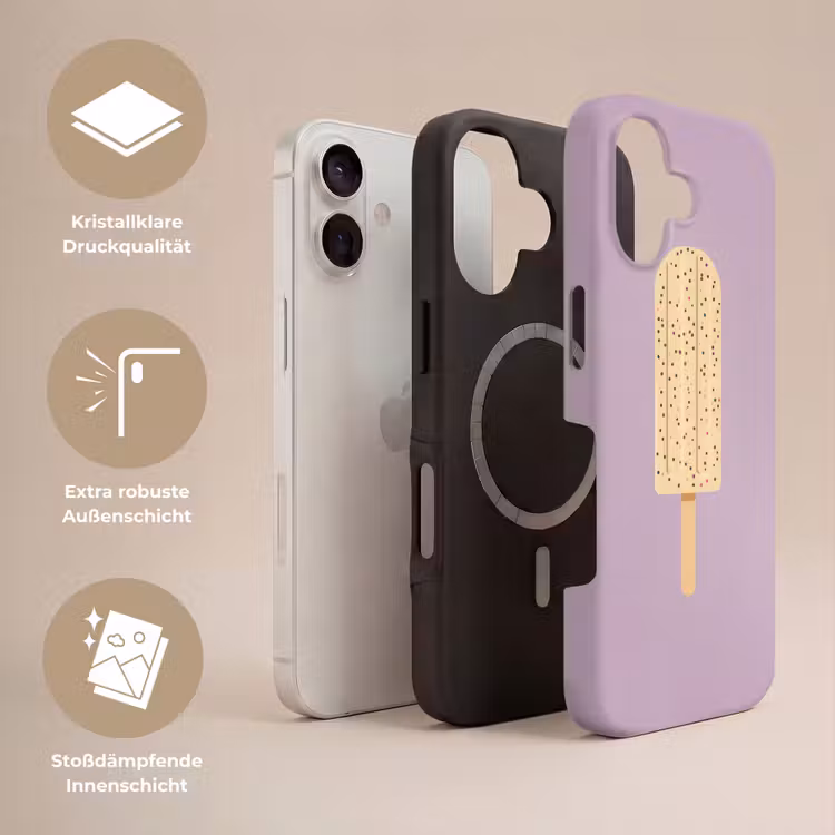 Beige - Ijsje - Spikkels Toughcase MagSafe Apple iPhone 17 klein -USP_Lagen_DE