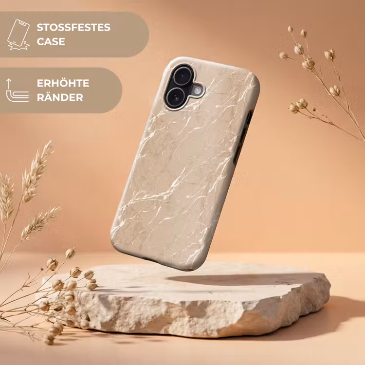 Beige - Marmer - Organisch - Wit Toughcase MagSafe Apple iPhone 17 klein 1017 -USP_RandenV_DE