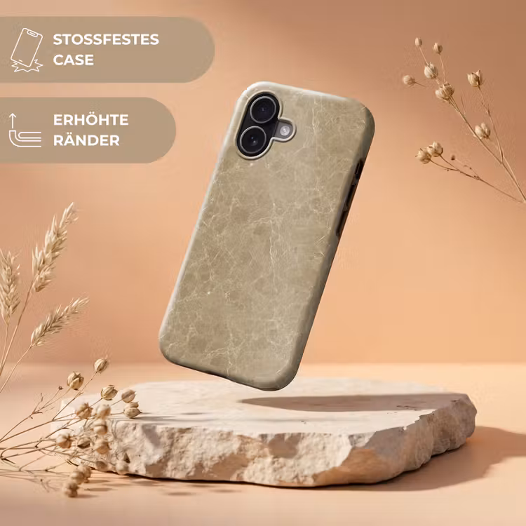 Beige - Marmer - Witte aders Toughcase MagSafe Apple iPhone 17 klein 1017 -USP_RandenV_DE