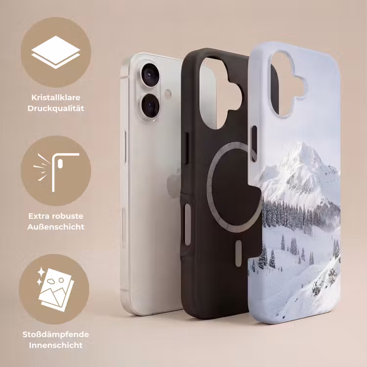 Berg - Sneeuw - Winter - Natuur - Wit Toughcase MagSafe Apple iPhone 17 klein -USP_Lagen_DE