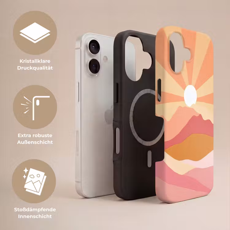 Bergen - Abstract - Zonnestralen - Roze Toughcase MagSafe Apple iPhone 17 klein -USP_Lagen_DE