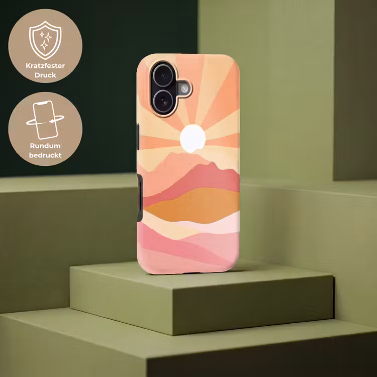 Bergen - Abstract - Zonnestralen - Roze Toughcase MagSafe Apple iPhone 17 klein -USP_PrintM_DE