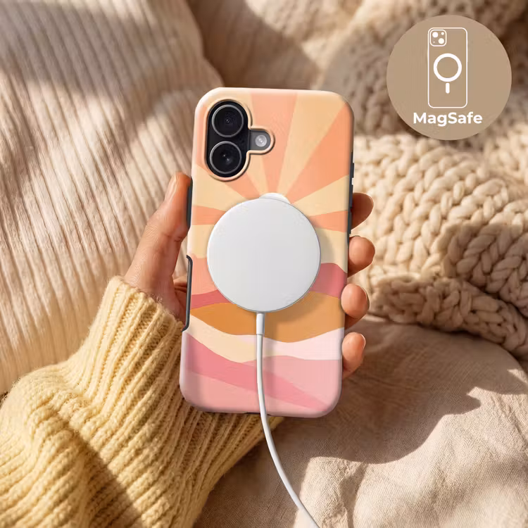 Bergen - Abstract - Zonnestralen - Roze Toughcase MagSafe Apple iPhone 17 klein -USP_MagsafeV