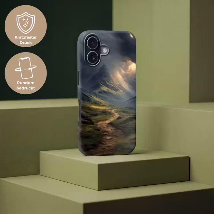 Bergen - Kronkelpad - Groen - Wolken Toughcase MagSafe Apple iPhone 17 klein -USP_PrintM_DE
