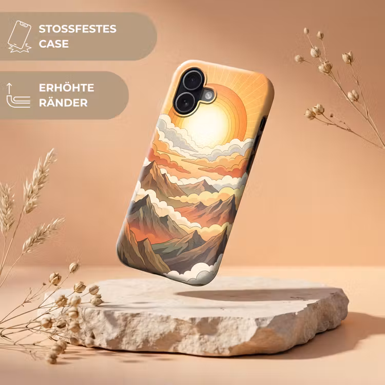 Bergen - Wolken - Natuur - Zonsopgang - Oranje Toughcase MagSafe Apple iPhone 17 klein -USP_RandenV_DE