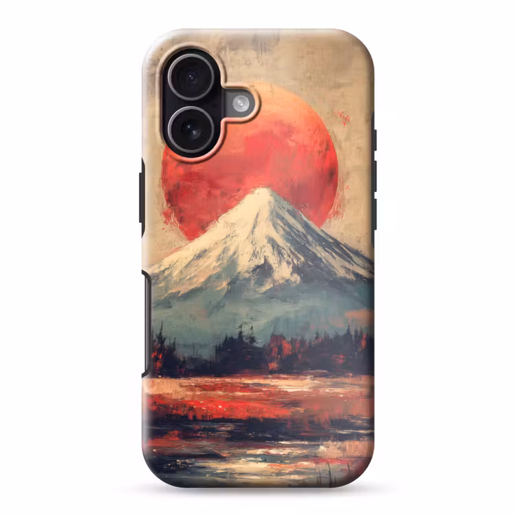Bergtop - Sneeuw - Zon Toughcase MagSafe Apple iPhone 17 klein -3d