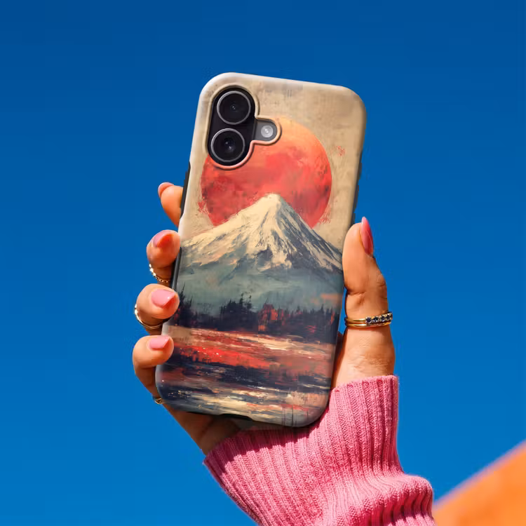 Bergtop - Sneeuw - Zon Toughcase MagSafe Apple iPhone 17 klein -Sfeer1V