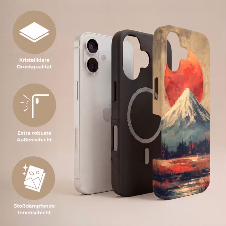 Bergtop - Sneeuw - Zon Toughcase MagSafe Apple iPhone 17 klein -USP_Lagen_DE