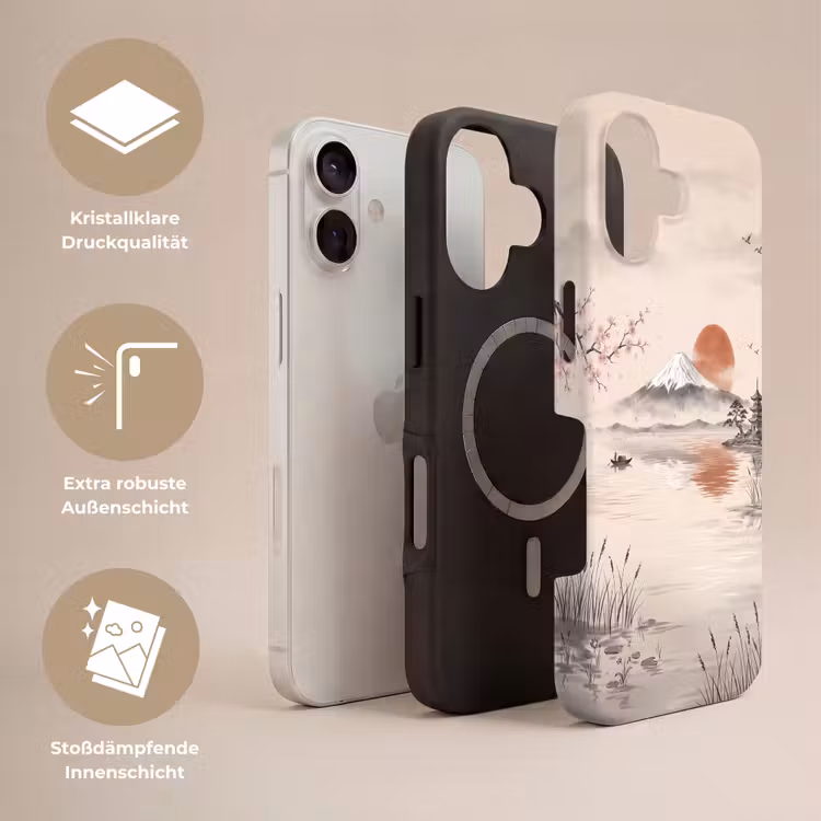Bergtop - Meer - Bloesem Toughcase MagSafe Apple iPhone 17 klein -USP_Lagen_DE