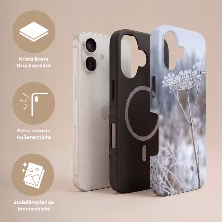 Schermbloem - Rijp - Kristallen - Winter - Delicaat Toughcase MagSafe Apple iPhone 17 klein -USP_Lagen_DE