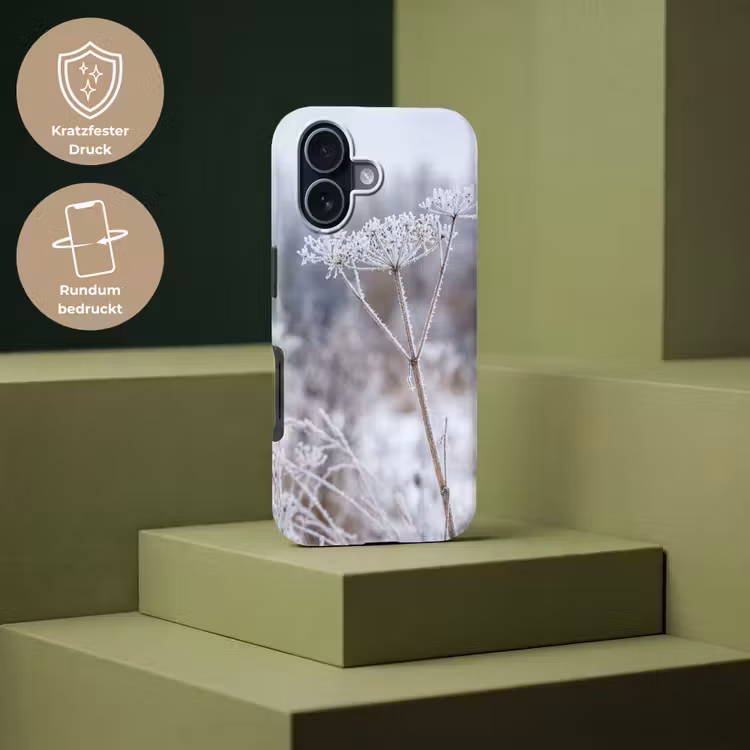 Schermbloem - Rijp - Kristallen - Winter - Delicaat Toughcase MagSafe Apple iPhone 17 klein -USP_PrintM_DE