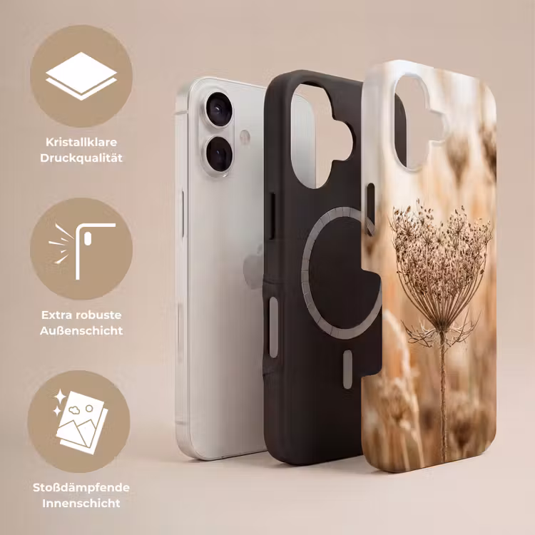 Schermbloem - Droogbloem - Winter - Beige - Minimalistisch Toughcase MagSafe Apple iPhone 17 klein -USP_Lagen_DE