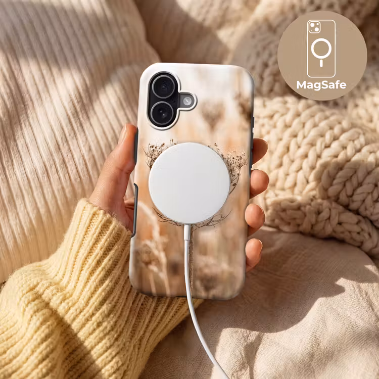 Schermbloem - Droogbloem - Winter - Beige - Minimalistisch Toughcase MagSafe Apple iPhone 17 klein -USP_MagsafeV