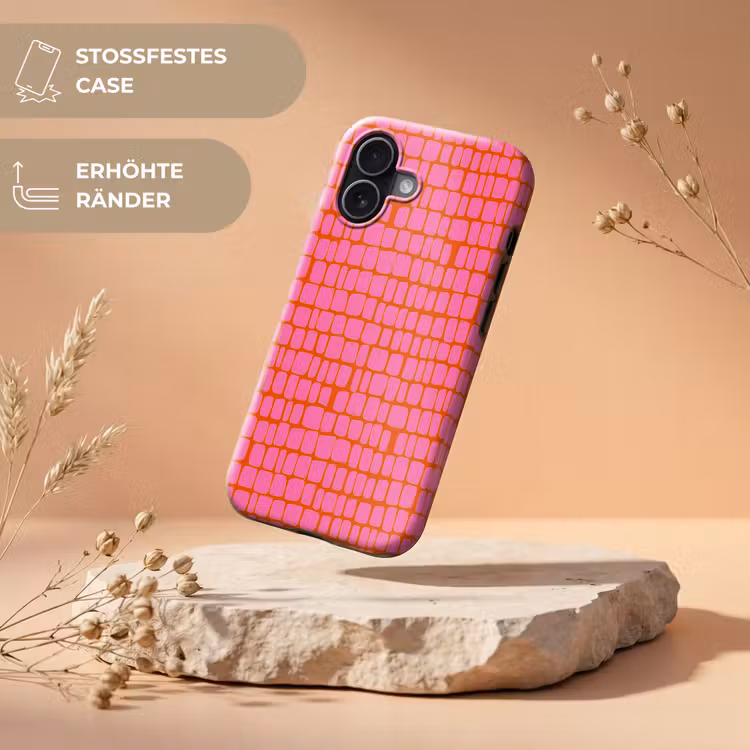 Organisch - Raster - Roze Toughcase MagSafe Apple iPhone 17 klein 1017 -USP_RandenV_DE