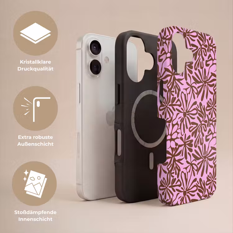 Organisch - Patroon - Roze Toughcase MagSafe Apple iPhone 17 klein 1017 -USP_Lagen_DE