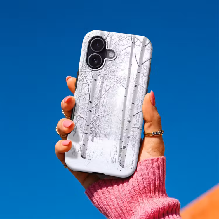 Berkenbomen - Sneeuw - Winter - Bos - Wit Toughcase MagSafe Apple iPhone 17 klein -Sfeer1V