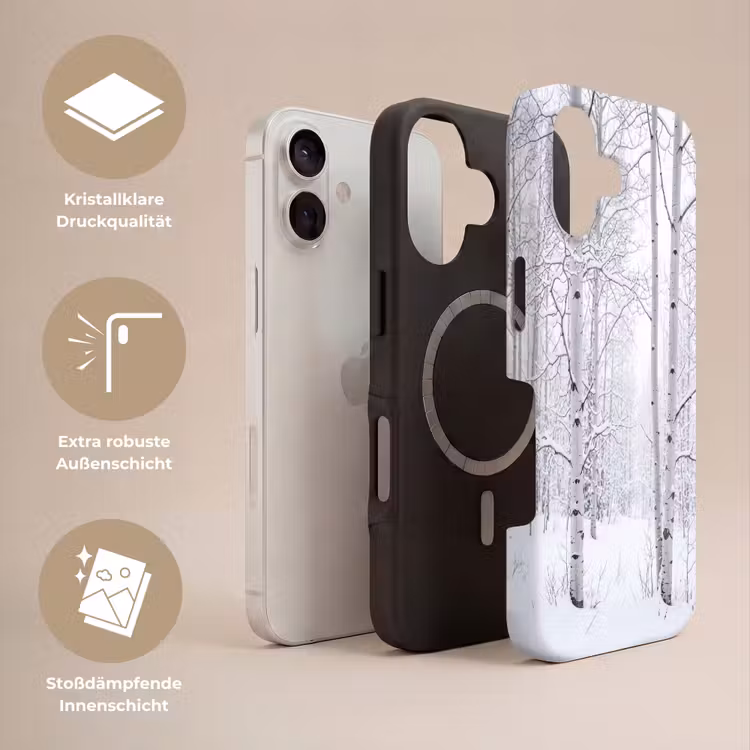 Berkenbomen - Sneeuw - Winter - Bos - Wit Toughcase MagSafe Apple iPhone 17 klein -USP_Lagen_DE