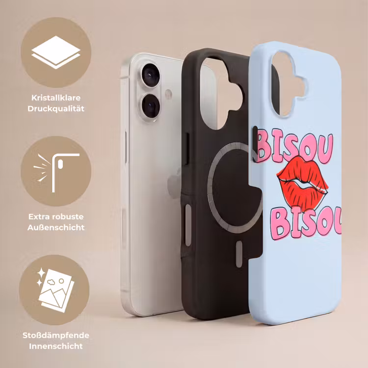 Bisou - Blauw - Roze - Lippen Toughcase MagSafe Apple iPhone 17 klein -USP_Lagen_DE