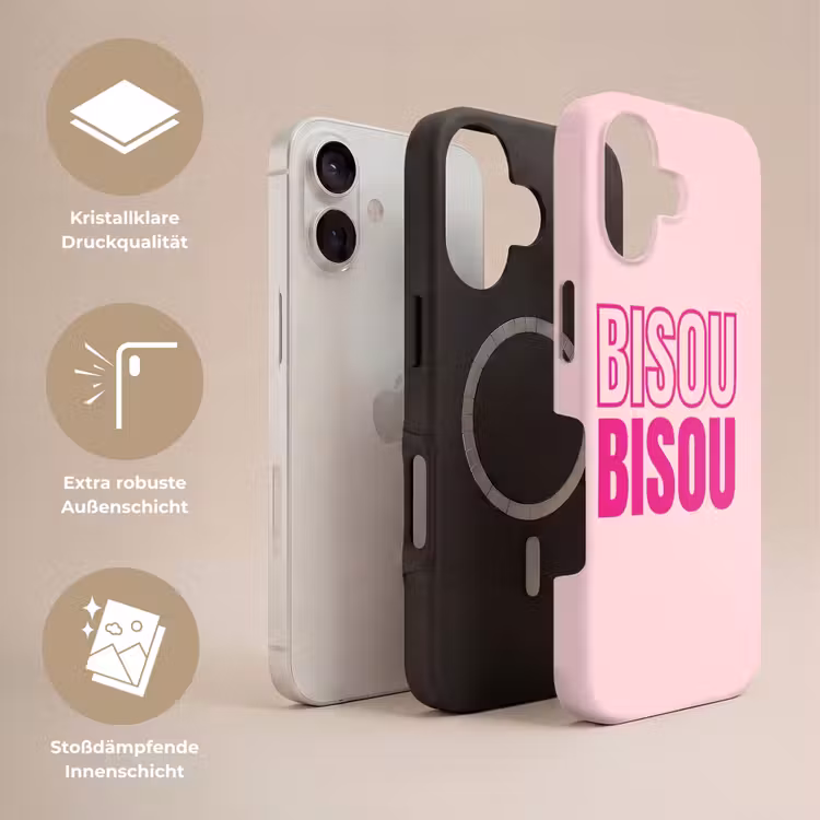 Bisou - Roze - Minimalistisch Toughcase MagSafe Apple iPhone 17 klein -USP_Lagen_DE