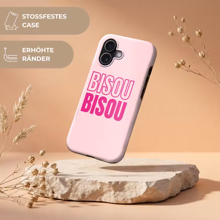 Bisou - Roze - Minimalistisch Toughcase MagSafe Apple iPhone 17 klein -USP_RandenV_DE