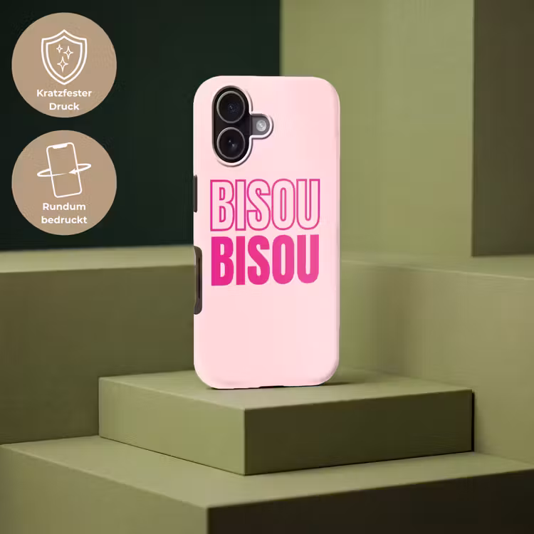 Bisou - Roze - Minimalistisch Toughcase MagSafe Apple iPhone 17 klein -USP_PrintM_DE