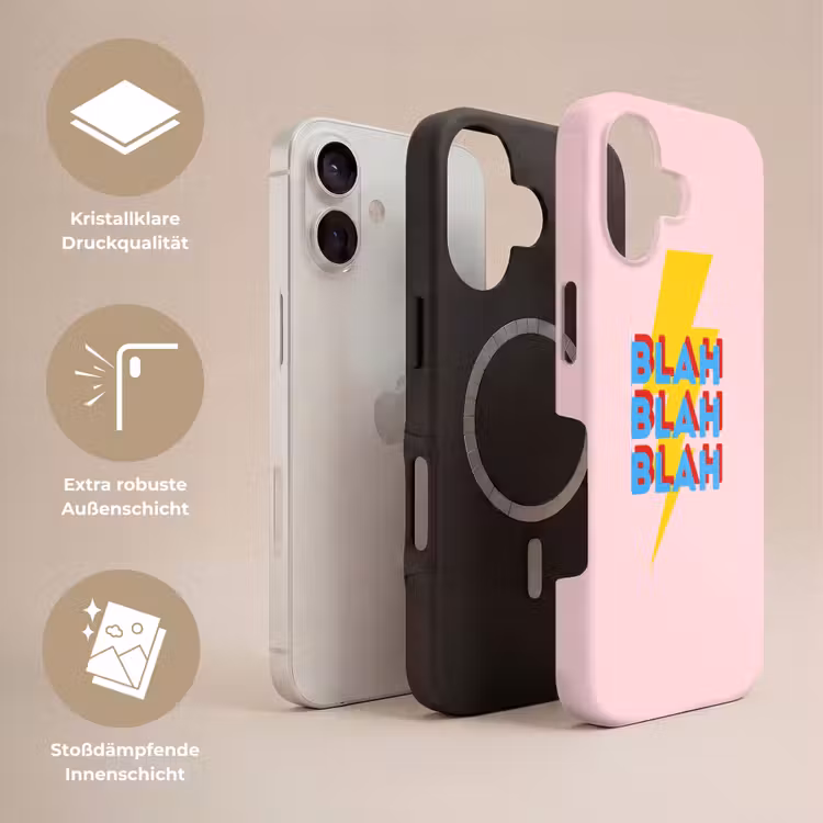 Blah - Bliksem - Roze Toughcase MagSafe Apple iPhone 17 klein -USP_Lagen_DE