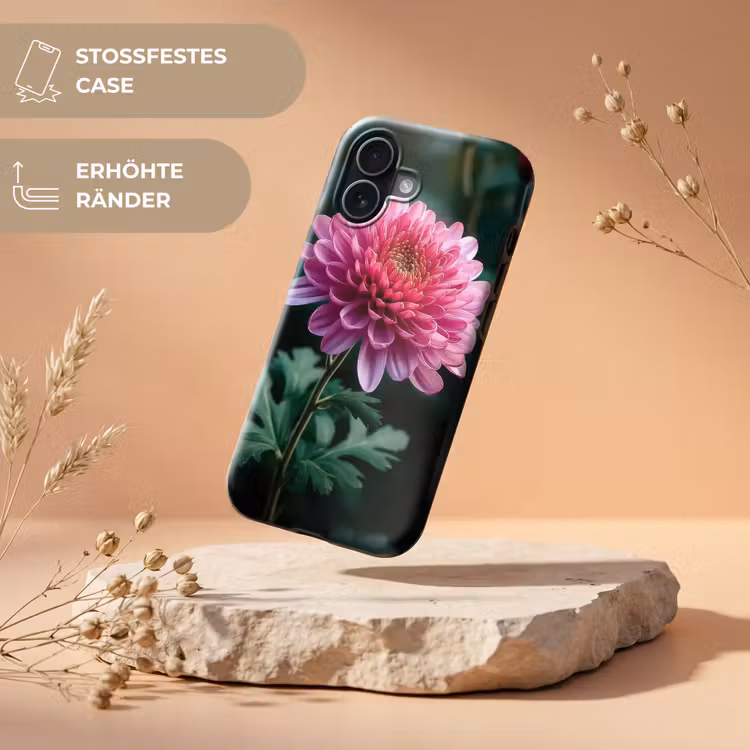 Blad - Chrysant - Roze - Schaduw Toughcase MagSafe Apple iPhone 17 klein -USP_RandenV_DE