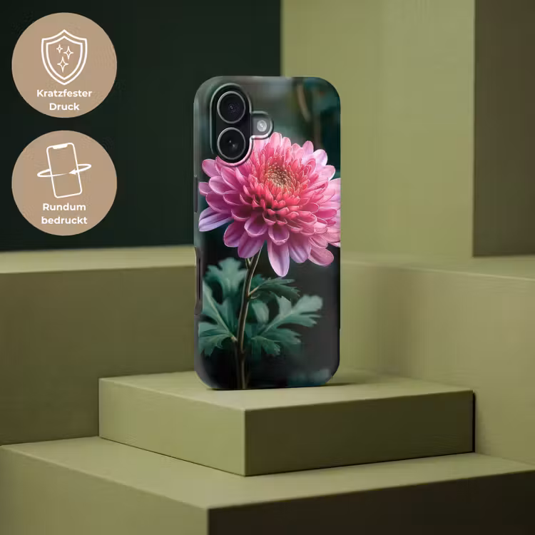 Blad - Chrysant - Roze - Schaduw Toughcase MagSafe Apple iPhone 17 klein -USP_PrintM_DE