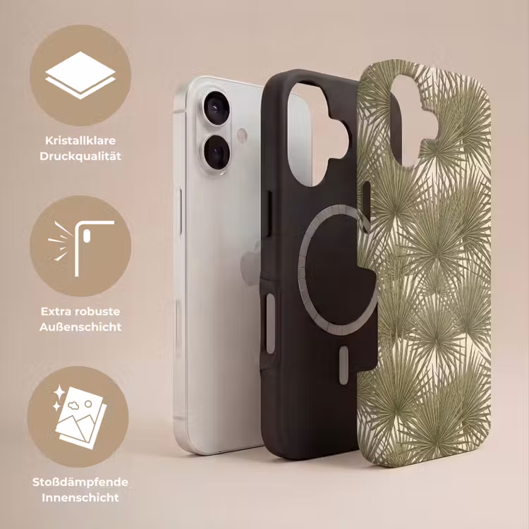 Blad - Tropisch - Patroon - Natuur - Groen Toughcase MagSafe Apple iPhone 17 klein -USP_Lagen_DE
